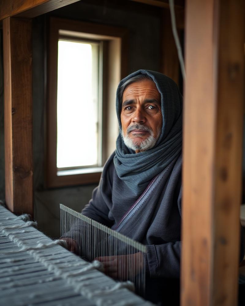 Fayaz Ahmad Dar, Pashmina weaver in Nowhatta, Srinagar